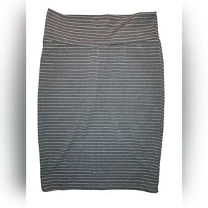 LuLaRoe Cassie Black Pinstripe Pencil Skirt Size Medium